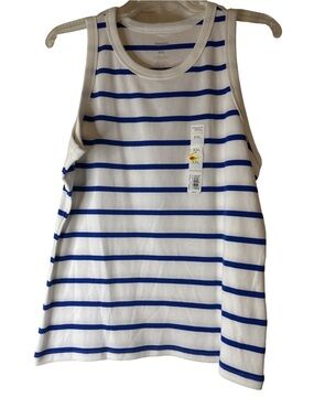 Sonoma White & Royal Blue Striped Tank Top, NWT Sz XXL